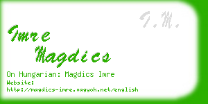 imre magdics business card